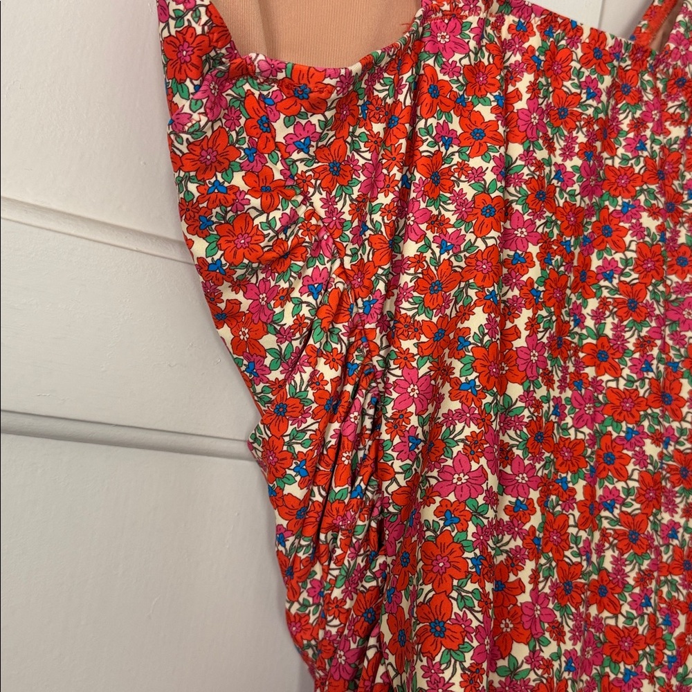 J.Crew Ruched V-neck one-piece swimsuit in brilliant blooms BP127 - Picture 4 of 7